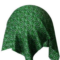 Green and silver silk brocade