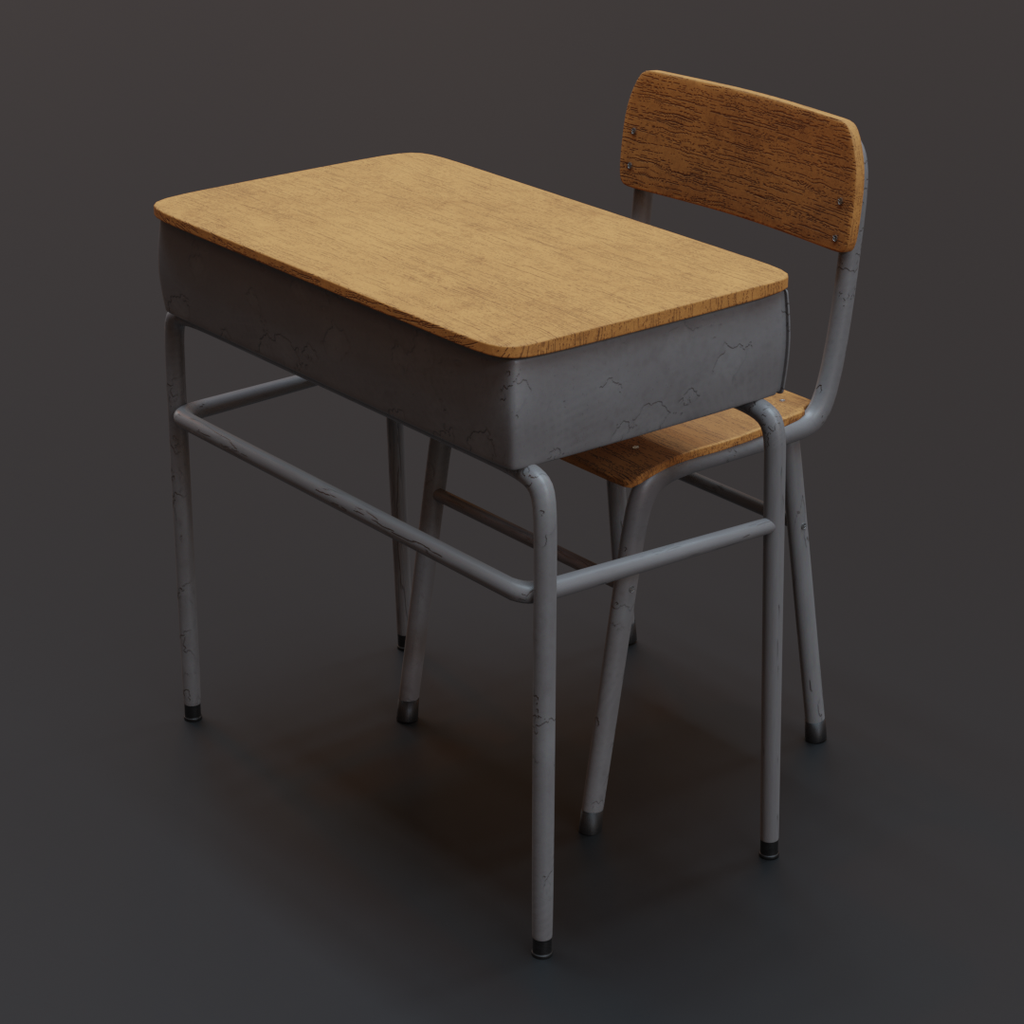 BlenderKit Download the FREE School Desk and Chair model