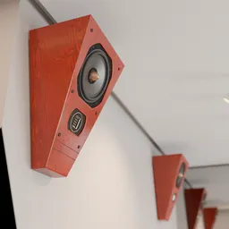 On-wall hi-fi speaker red wood
