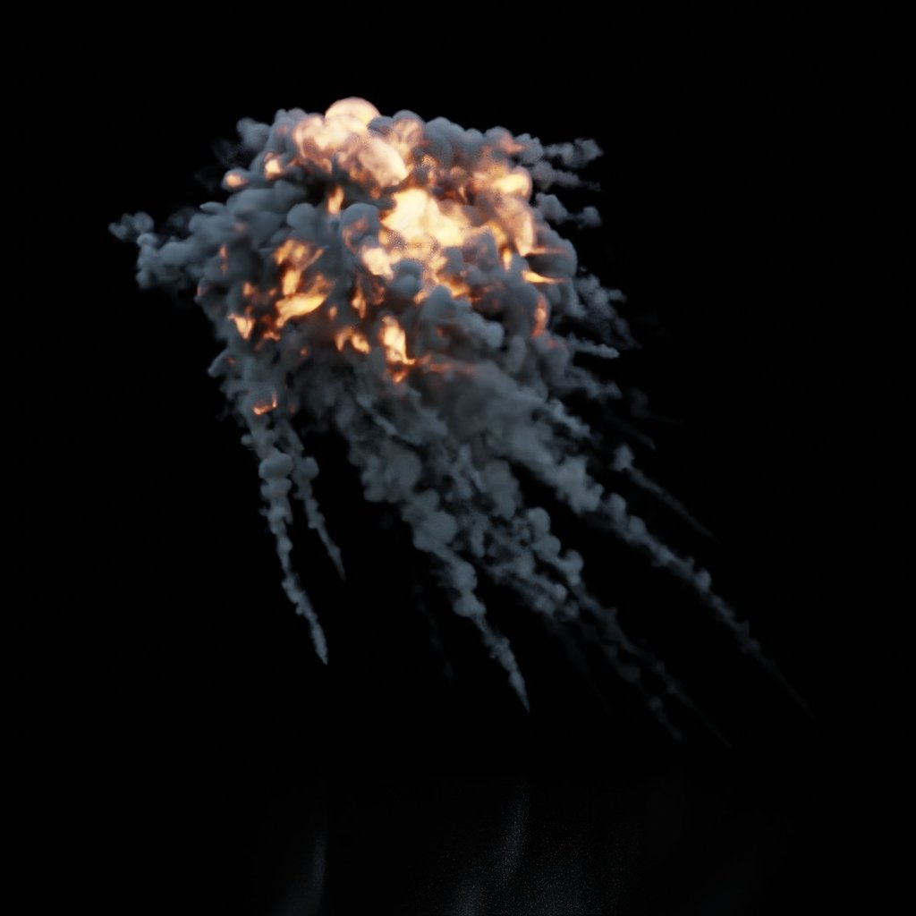 Aerial Explosion Static | FREE Simulations models | BlenderKit