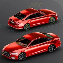 Audi A8 2019 Rigged 3D Car