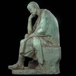 statue of Vs seated philosopher
