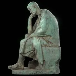 statue of Vs seated philosopher