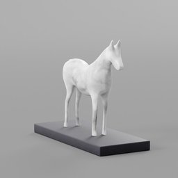 Minimalist Grey Marble horse