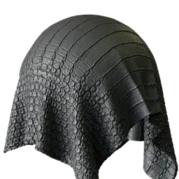 Black Crocodile Embossed Goat Leather
