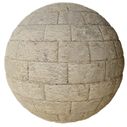 High-resolution castle wall PBR texture for 3D modeling, with natural stone details, suitable for Blender and other 3D software.