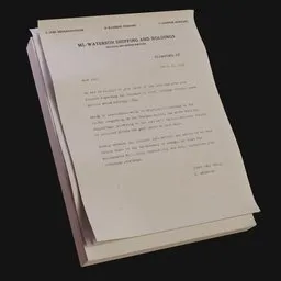 Small Stack of Old Office Documents