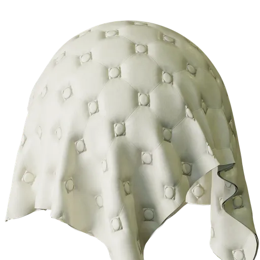 Tufted White Leather