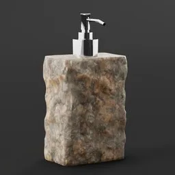 Modern eco-friendly soap dispenser 3D model with sleek design for bathroom and kitchen interiors.