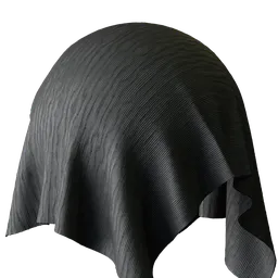 Charcoal Pleated Fabric