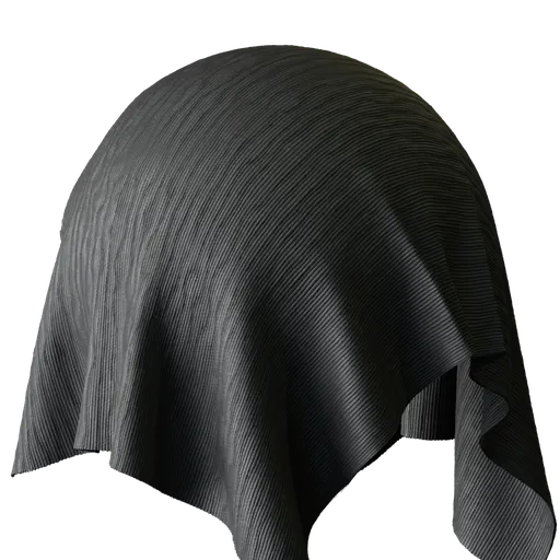 Charcoal Pleated Fabric