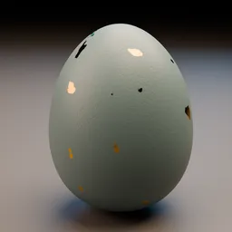 Pastel Blue Easter Egg with Gold Foil