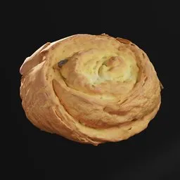 Realistic 3D model of a raisin bun with detailed textures, suitable for Blender rendering and CGI.