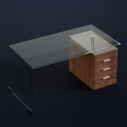 "Glass desk with store box" is a hyper-realistic 3D model created by Wolfgang Zelmer using Blender 3D. The desk features a sleek glass and metal design with a drawer for storage. Perfect for modern office or home setups, this trending model is inspired by the Peugeot Onyx and has been featured on ArtStation, Houzz, and more.