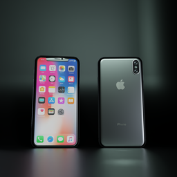 Highly detailed iPhone X 3D model with realistic textures, for Blender rendering and animation.