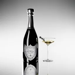 Dom perignon with a glass of champagne