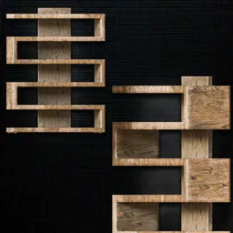 Modern Wooden Floating Shelf (Low Poly)