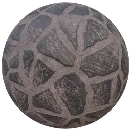 High-resolution PBR material texture for 3D rendering simulating dusty black rock surface for ground coverage.