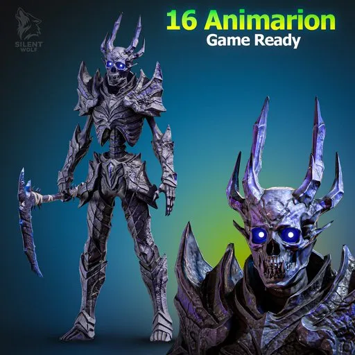 Skeleton warrior Rigged Animated
