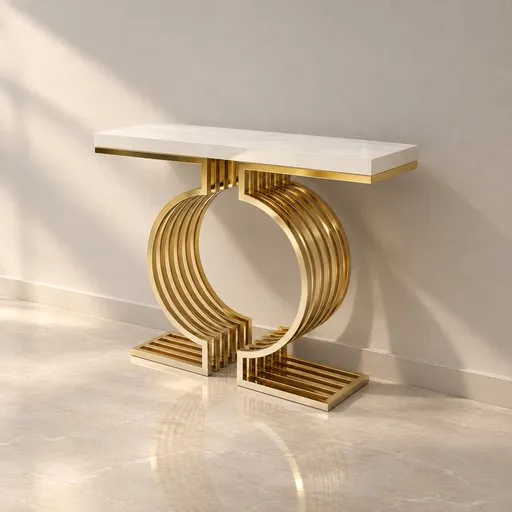 Circular Gold Frame Console