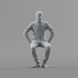 Lowpoly Male Sitting