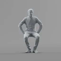 Lowpoly Male Sitting