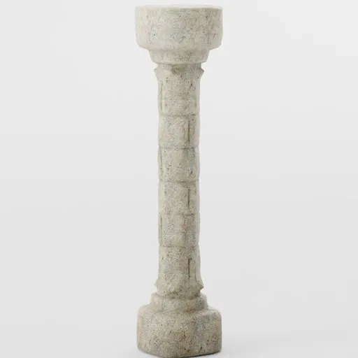 Realistic 3D pillar column for Blender with detailed textures, ideal for virtual street scenes.