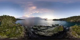 Rocky Ocean Coast Sunset Sky