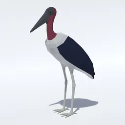 Low Poly Marabou Stork