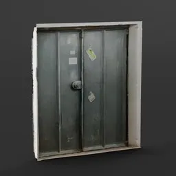 Industrial elevator doors 3D Scanned