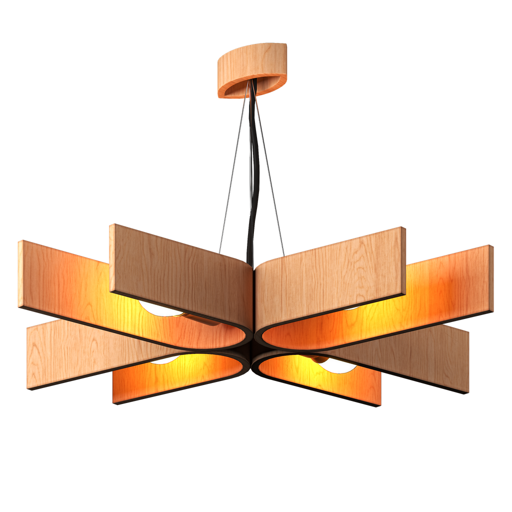 Natural wood chandelier Ceiling Lights models BlenderKit