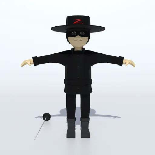Low Poly Zorro Rigged | Men models | Blendkit