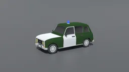 Low Poly Renault 4 Guardia Civil
