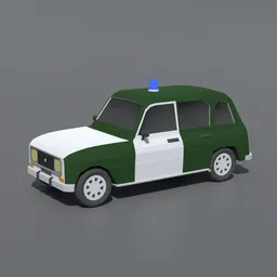 Low Poly Renault 4 Guardia Civil