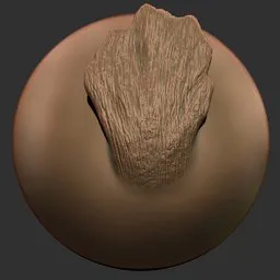 Detailed wood texture effect by 3D sculpting brush ideal for creature skin models in Blender.