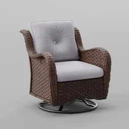 Rattan Armchair with Cushions