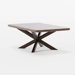 Wooden Table With double cross Legs