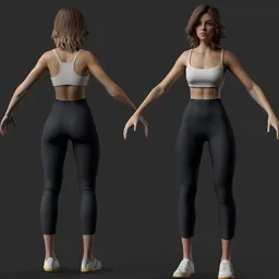 Fitness Yoga Girl Character