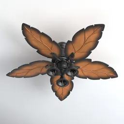 Tropical Leaf Ceiling Fan with Light