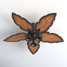 Tropical Leaf Ceiling Fan with Light