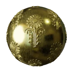 Golden Embossed Floral Pattern