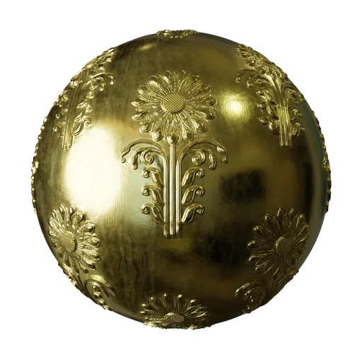 Golden Embossed Floral Pattern