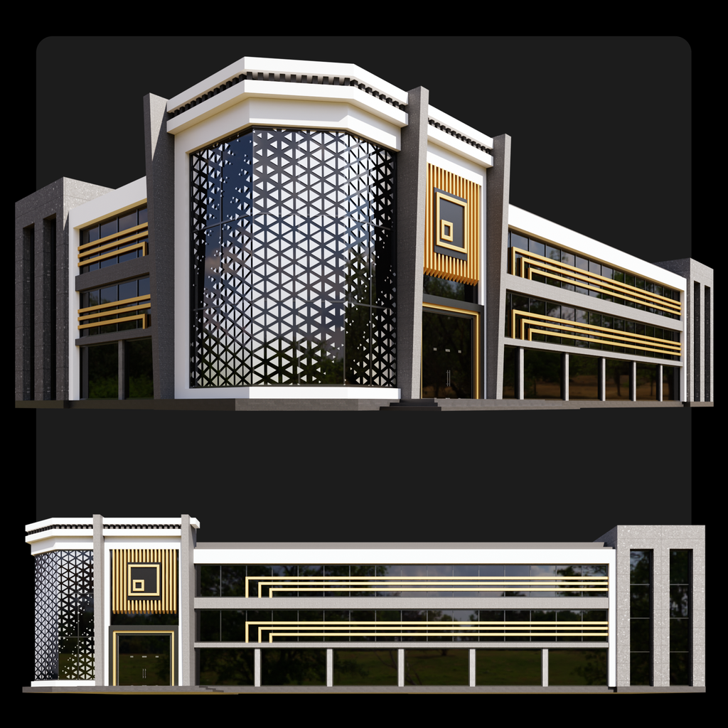 Contemporary Building | Commercial Buildings Models | BlenderKit