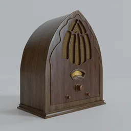 "Vintage Cathedral Style Radio 3D Model for Blender 3D | Antique Prop Inspired by Edison-Bell Model from Early 1900s | Perfect for Period Scenes or Antique Props in Modern Settings"