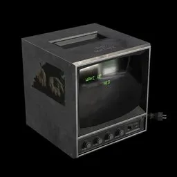 "A highly detailed 3D model of a CRT TV inspired by Clark Voorhees, featuring a captivating image of a man, HL2, and a disassembled computer. This Blender 3D model showcases a beautiful rendering, perfect for enthusiasts and professionals alike."