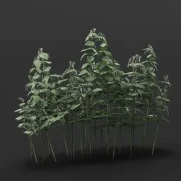 Detailed 3D nettle bush model for Blender, ideal for game environments, urban, and natural 3D scenes.