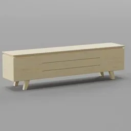 Nordic Slatted Wood TV Console