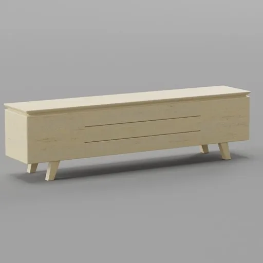 Nordic Slatted Wood TV Console
