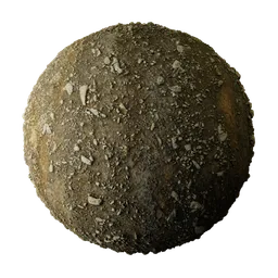 Highly detailed PBR dirt and rocky texture for 3D rendering in Blender, suitable for realistic terrain modeling.