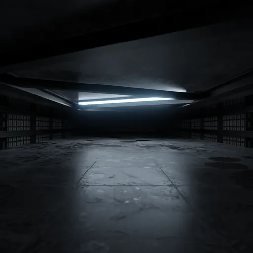 Dark parking lot hallway